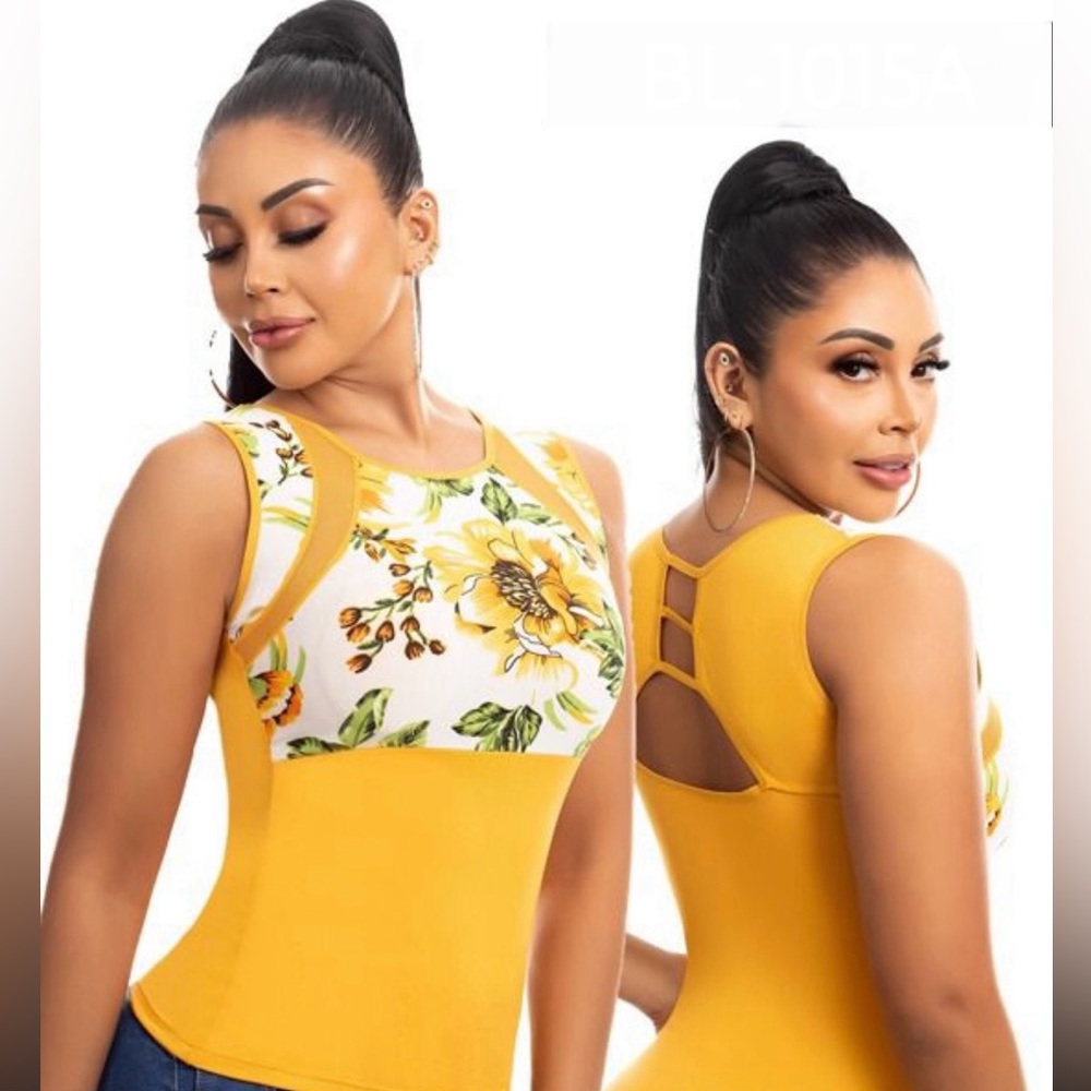 Colombian Style Yellow Shapewear Top Elegance and Style